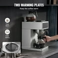 thumbnail image 3 of KFFKFF Commercial Drip Coffee Maker, 12 Cups Coffee-Maker Machine with 2 Glass Carafes and 2 Decanter Warmer Plates, Stainless Steel Drip Style Coffee Brewer, 3 of 9