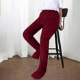 thumbnail image 6 of DDAPJ pyju Womens Fuzzy Lounge Pants Plush Fleece Footed Pajama Pants Comfy Soft Winter Trousers Pantalones de mujer Red XL, 6 of 8