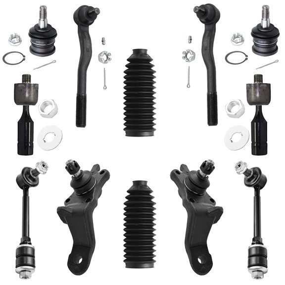 Detroit Axle - Front 12pc Suspension Kit for 1996-2002 Toyota 4Runner 1997 1998 1999 2000 2001, 4 Upper Lower Ball Joints, 4 Inner Outer Tie Rods, 2 Sway Bar Links, 2 Boots, Replacement
