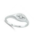 thumbnail image 4 of White Cubic Zirconia Northern Star Ring .925 Sterling Silver Band Jewelry Female Male Unisex Size 9, 4 of 4
