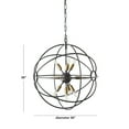 thumbnail image 2 of DecMode 23" x 23" Black Metal Caged 10 Light Chandelier with Link Style Chain, 1-Piece, 2 of 8