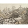 thumbnail image 2 of Samuel Woodforde 14x11 Gold Ornate Wood Frame and Double Matted Museum Art Print Titled - A Rocky Stream, Italy (ca. 1786-91), 2 of 4