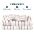 thumbnail image 6 of Bare Home Ultra-Soft Sheet Set - Premium 1800 Collection - Deep Pockets - 3-Pieces - Twin XL, Ticking Stripe - White/Burgundy, 6 of 6