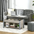 thumbnail image 2 of HOMCOM Table Basse à Plateau Relevable avec Compartiment Caché et 3 Étagères de Rangement, 2 of 10