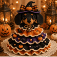 thumbnail image 2 of Halloween Crochet Tabletop Decor DIY Kit – Beginner-Friendly Yarn Craft Set with Pumpkin Bat Accents, Stitch Your Own Spooky Character, Seasonal Home Decoration Gift,Dachshund, 2 of 9