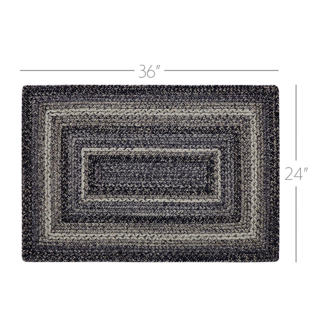 VHC Brands Sawyer Mill Black White Jute Rug Rect w/Pad 24x36