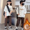 thumbnail image 5 of Toddler Kids Boys Sweatpants Straight Leg Sweatpants Fall Winter Casual Wear Open Bottom Relaxed Fit Athletic Pants Kids Sweatpants Size 3-4 Years, 5 of 9