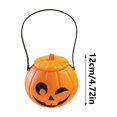 thumbnail image 3 of Halloween Pumpkin Candy Bucket Plastic Pumpkin Pail with Handle and Lid Halloween Party Candy Storage Holiday Home Decor,1pack, 3 of 4
