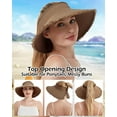 thumbnail image 7 of EINSKEY Women's Sun Visor Hat Packable Straw Floppy Wide Brim Ponytail Hat for Summer Beach Travel Golf Garden, 7 of 7