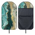 thumbnail image 6 of FUIALDOLG Teal Gold Agate Waterproof Car Seat Cover, Breathable Microfiber Front Cover, Non Slip for Cars Trucks and Driver Seats, 6 of 7