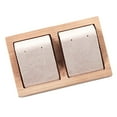 thumbnail image 3 of Tarjetas de Exhibición de Pendientes de Joyería de / Cuero Sintético con Vitrinas de Bandeja de de Bambú, 2 Pares, tres Beige, 3 of 9