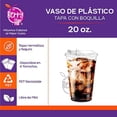 thumbnail image 4 of Berry Hip 50 Vasos de Plastico de 20 oz (591 ml) con Tapa con Boquilla Transparentes, Desechables, Vasos Perfectos para Llevar Café, Chocolate, Bebidas Frias, Batidos Best Trading VTB20-1, 4 of 5