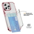 thumbnail image 2 of Allytechgroup iPhone 13 Pro Clear Case with Cards Holder, Soft TPU Back Shell Bumper Anti-Scratch Shockproof Bumper Not Yellowing Slim Phone Case for Apple iPhone 13 Pro, Pink, 2 of 8