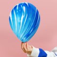 thumbnail image 4 of Way to Celebrate! 12" Blue Latex Marble Balloons Birthday Party Decoration, 8 Count, 4 of 6