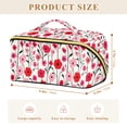 thumbnail image 4 of FORMRS Makeup Bag Travel Cosmetic Organizer for Women Fold Flat Zipper Pouch with Handle, Pink Floral, 4 of 8
