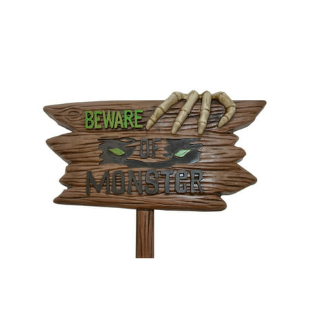 Beware of Monster Evil Lawn Sign
