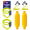 Yellow, variant on Greenfield Boat Fender Dock Kit 2-Pack with Bungee Dock Lines and Rope Locks, 5.5 in, Royal Blue