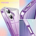 thumbnail image 4 of Case for iPhone 16 Plus, Luxury Gradient Marble Color Case with Built-in Screen Protector Front Cover Wireless Charging Protective Girls Women Phone Case for iPhone 16 Plus, Purple, 4 of 6