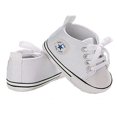 thumbnail image 1 of Chaussures de Berceau Blanches pour Bébé Garçon Fille Pré-Marche Espadrilles Semelle Souple, 1 of 5