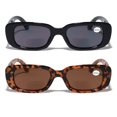 thumbnail image 2 of 2 Pairs Rectangle Bifocal Sunglasses Reader for Women Retro Fashion Bold UV 400 Protection Outdoor Reading Glasses +2.75, 2 of 3