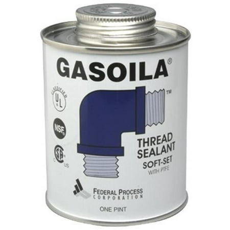 Gasoila Soft-Set Pipe Thread Sealant with PTFE Paste, Non Toxic, -100 to 600 Degree F, 1 Pint (Best Thread Sealant For Brass)