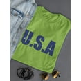 thumbnail image 3 of Usa America Navy Blue T-Shirt Women -Image by Shutterstock, Female Small, 3 of 4