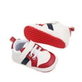thumbnail image 2 of nvzhuang Infant Baby Boys Sneakers Stripe PU Leather Anti-Slip Soft Sole Prewalker Toddler Shoes, 2 of 8