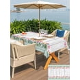 thumbnail image 5 of Outdoor Tablecloth with Umbrella Hole for Patio/Picnic/Party/Camping, Spring Tulip Waterproof Table Cloth Rectangle Table Cover Washable, Botanical Flowers Wooden Plank Green Check (60"x 102"), 5 of 8