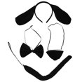 thumbnail image 1 of GAXIRE 1 juego de disfraz de perro para cosplay, diadema con orejas de animal, cola, nariz falsa, pajarita decorativa, 1 of 4