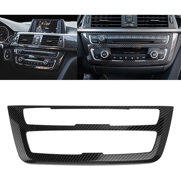 Xotic Tech Center Consoles Multimedia Air Condition CD Control Panel Decoration Frame Cover Trim, Carbon Fiber Pattern, Compatible with BMW F30 F31 F32 F33 F34 F36 3GT 3 4 Series