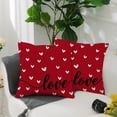 thumbnail image 4 of Valentines Day Pillow Covers 18x18 Inch Set of 2, Red Hearts Love Farmhouse Decorative Throw Pillowcases for Home Sofa Couch Cushion Decoration GW02-18, 4 of 6