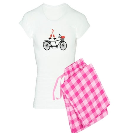 

CafePress - Tandem Bicycle With Cute Love Birds Pajamas - Women s Light Pajamas
