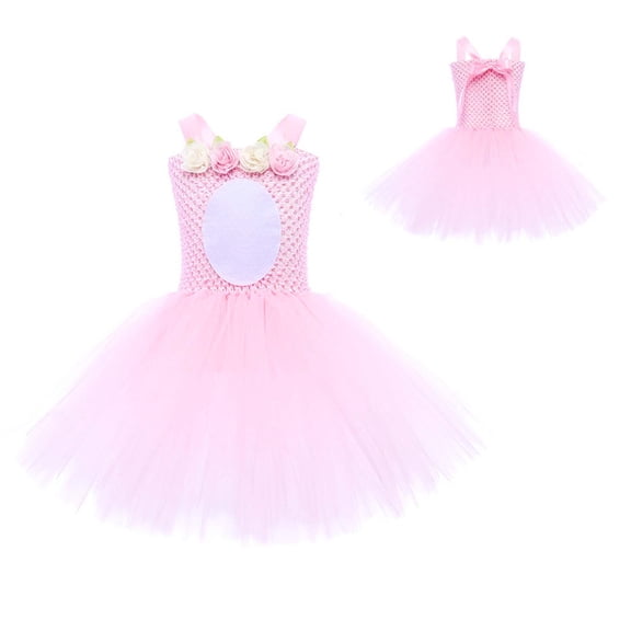Riecok Flower Dresses for Kids Sleeveless Sequin Ruffle A Line Princess Dresses Halloween Birthday Party Kid Patchwork Tulle Skirt Formal Gown Dresses Pink XXL