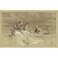 thumbnail image 2 of William Tylee Ranney 14x11 Black Ornate Wood Framed Double Matted Museum Art Print Titled: Study for ‘Shad Fishing’ (C. 1846), 2 of 5