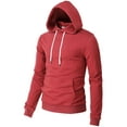 thumbnail image 2 of H2H Mens Casual Slim Fit Pullover Hoodie Long Sleeve Lightweight With Kanga Pocket (CMOHOL050), 2 of 6