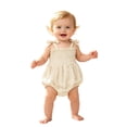 thumbnail image 4 of Gunia Toddler Boy Girl Outfit Knit Sleeper Bodysuit Lightweight Summer Romper Clothes Set Beige 6-12 Months, 4 of 6