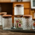 thumbnail image 4 of 24 OZ/6PCS Glass Storage Jar with Airtight Bamboo Wooden Lids,Vintage Food Containers Canisters Sets for Kitchen Counter Pantry,Sugar,Flour,Candy,Tea,Coffee Beans,Oats,Grain Bin, 4 of 6