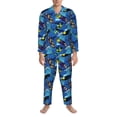 thumbnail image 3 of Naloa Hawaiian Style Men’s Pajamas Set - Long Sleeve Button Down Sleep Shirt and Pajama Bottoms Sleepwear Set-, 3 of 7