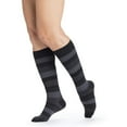 thumbnail image 2 of Sigvaris Style 832 Microfiber Patterns Women's Closed Toe Socks - 20-30 mmHg Graphite Chevron LS Short, 2 of 9