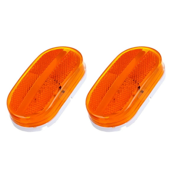 CCIYU Car Marker Light 2 Pack Red Oblong Clearance/Side Marker light w/White Base Replacement fit for Camper Boat 6LED/pc (amber)
