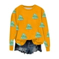 thumbnail image 3 of Enjoytime Women's Sweatshirt Christmas Tree Printed Pullover Tops Xmas Holiday Casual Long Sleeve Crewneck Sweatshirt Yellow XL, 3 of 4