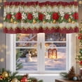 thumbnail image 5 of Valances for Windows Christmas Poinsettia Rod Pocket Cafe Window Treatments Valance Curtains for Kitchen Bathroom Laundry Basement Windows 42"x12", 5 of 7