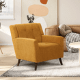 thumbnail image 3 of Magshion Upholstered Accent Chair, Modern Cotton-linen Single Sofa Armchair, for Living Room Office, Yellow, 3 of 9
