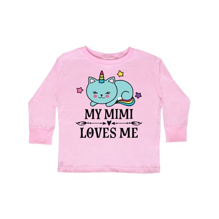

Inktastic Mimi Loves Me Unicorn Cat Gift Toddler Toddler Girl Long Sleeve T-Shirt
