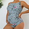 thumbnail image 4 of Zwiiyzr 2025 Women's Floral Maternity Swimwear One Piece Halter Pregnancy Swimsuit Bathing Suits Swimwear Bikini Mint Green, 4 of 5