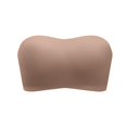 thumbnail image 5 of Strapless Bras for Women Non-Slip Seamless Padded Bandeau Bra Wireless Convertible Tube Top Bralette Everyday Tshirt Bra Invisible Bralette Jelly Bras for Women Supportive Push Up Bra Coffee L, 5 of 5