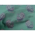 thumbnail image 4 of oneOone Cotton Poplin Fabric Peacock Block Printed Fabric 1 Yard 56 Inch Wide, 4 of 4