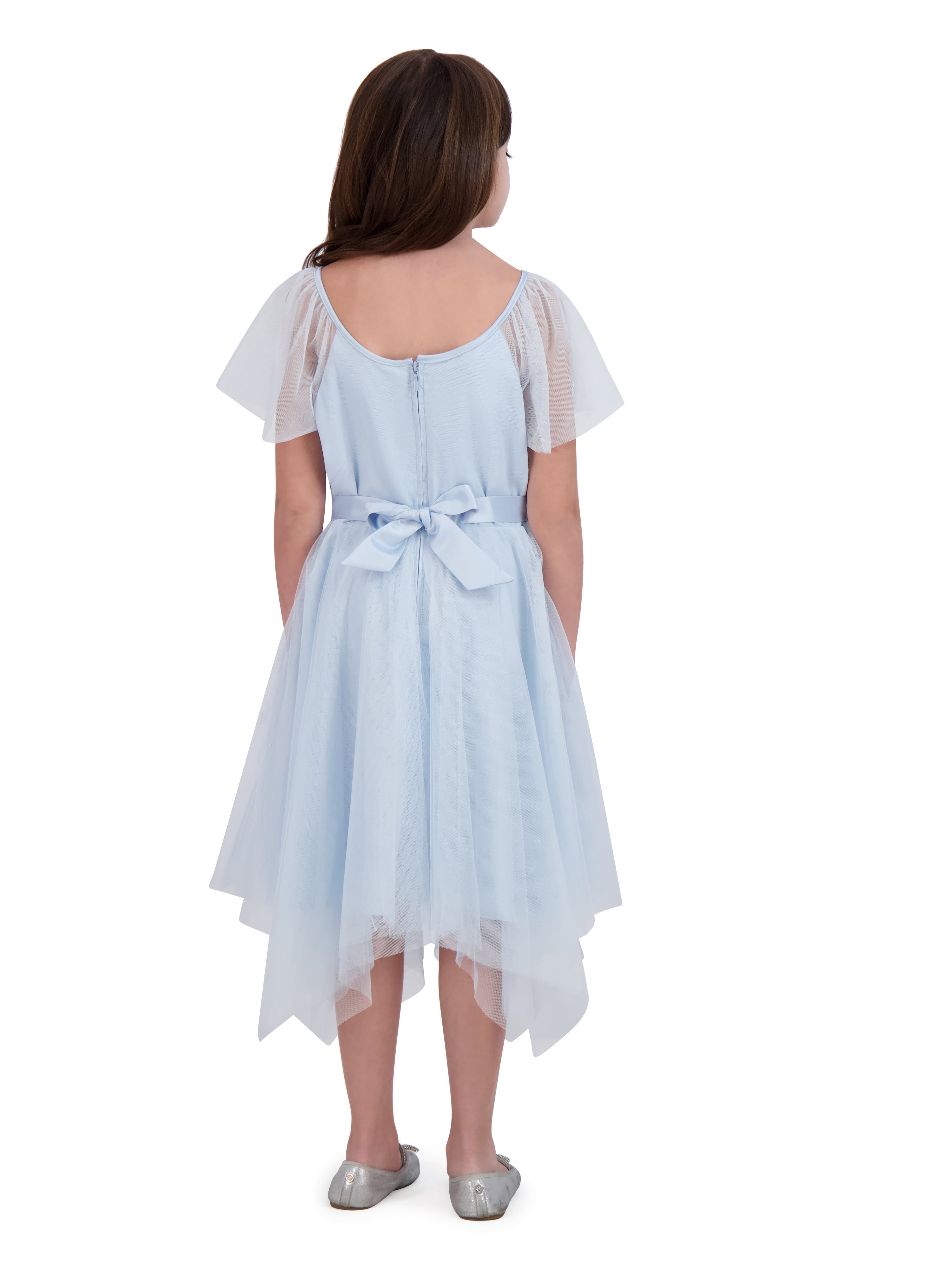 Kensie Girl Short Sleeve Embroidered Mesh Special Occasion Dress, Sizes 4-16