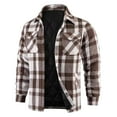 thumbnail image 2 of FDGIU ‌Men's Winter Flannel Shirt Jacket - Heavy Thick Sherpa Lined Button Outwear, 2 of 6