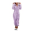 thumbnail image 4 of relayinert Warm Solid Color Sleepwear Cute And Machine Washable Easy To Wear Polyester Cozy Soft Comfort purple 4XL, 4 of 6